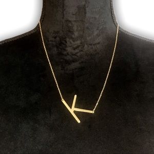 Gold Initial Pendant Necklace Letters A-Z